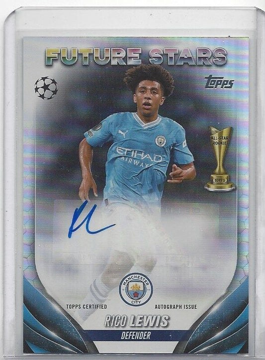 RICO LEWIS 2023-24 TOPPS CLUB COMPETITIONS SILVER FOIL MANCHESTER CITY AUTO