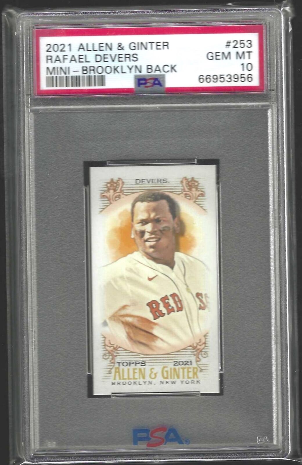 RAFAEL DEVERS 2021 ALLEN AND GINTER BROOKLYN BACK MINI /25 PSA 10 GEM POP 1/1