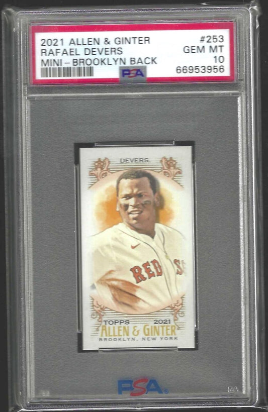 RAFAEL DEVERS 2021 ALLEN AND GINTER BROOKLYN BACK MINI /25 PSA 10 GEM POP 1/1