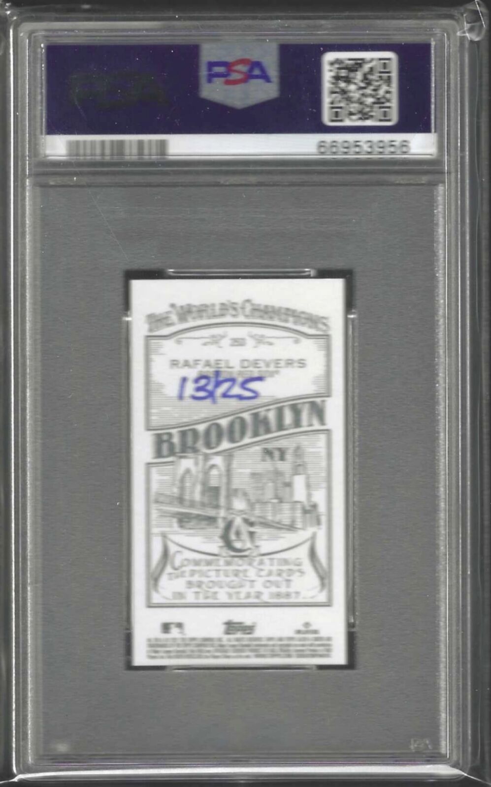 RAFAEL DEVERS 2021 ALLEN AND GINTER BROOKLYN BACK MINI /25 PSA 10 GEM POP 1/1