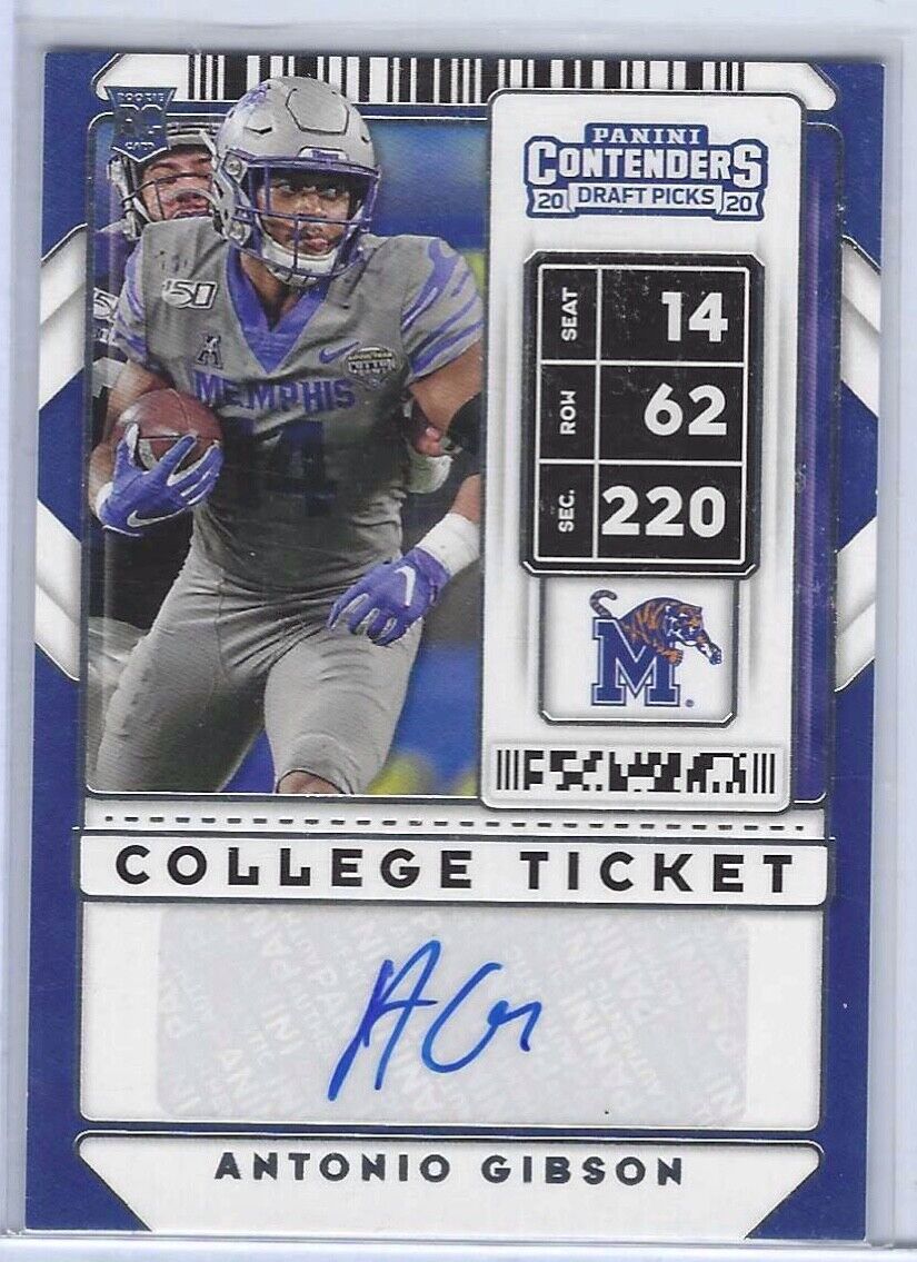 ANTONIO GIBSON 2020 CONTENDERS DRAFT PICKS COLLEGE TICKET AUTO RC #313