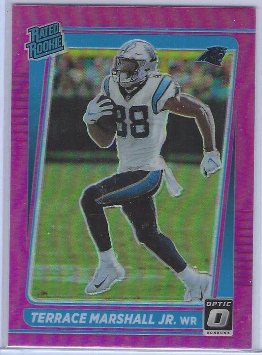 TERRACE MARSHALL JR 2021 DONRUSS OPTIC PREVIEW PINK PRIZM RATED ROOKIE RC #P-266