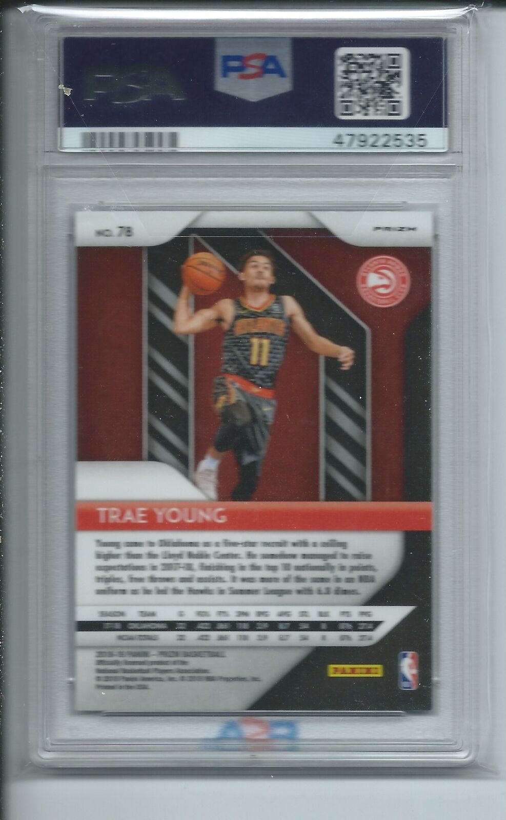 TRAE YOUNG 2018-19 PANINI PRIZM HYPER PRIZMS RC #78 PSA 9 MINT