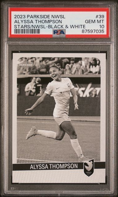 ALYSSA THOMPSON 2023 PARKSIDE NWSL BLACK & WHITE #39 PSA 10 GEM MINT POP 8