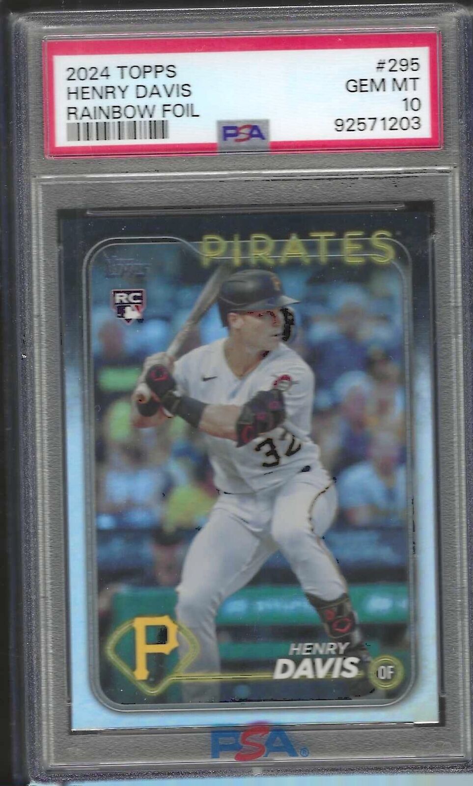 HENRY DAVIS 2024 TOPPS RAINBOW FOIL ROOKIE RC #295 PSA 10 GEM MINT