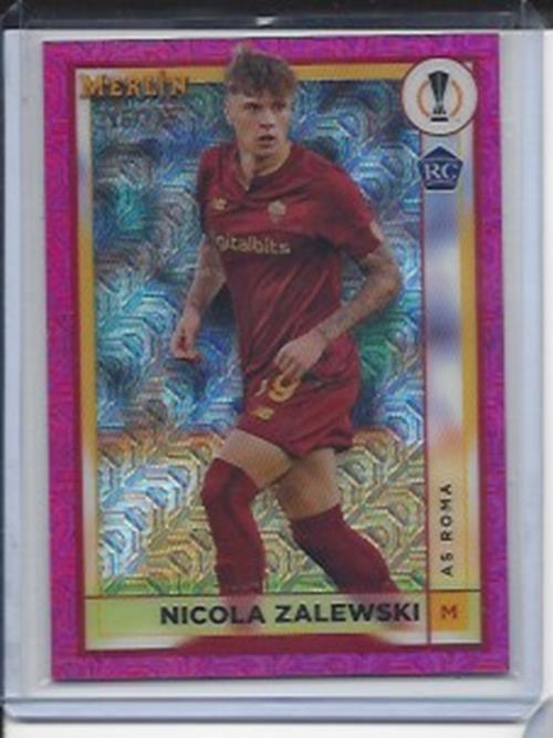 NICOLA ZALEWSKI 2022-23 TOPPS MERLIN CHROME PINK MOJO REFRACTOR RC #D 216/275