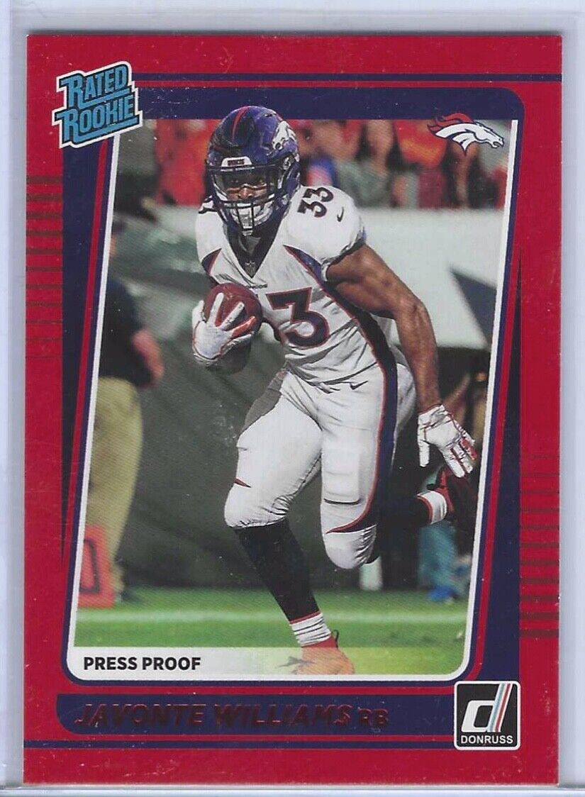 JAVONTE WILLIAMS 2021 DONRUSS RED PRESS PROOF RATED ROOKIE RC #275