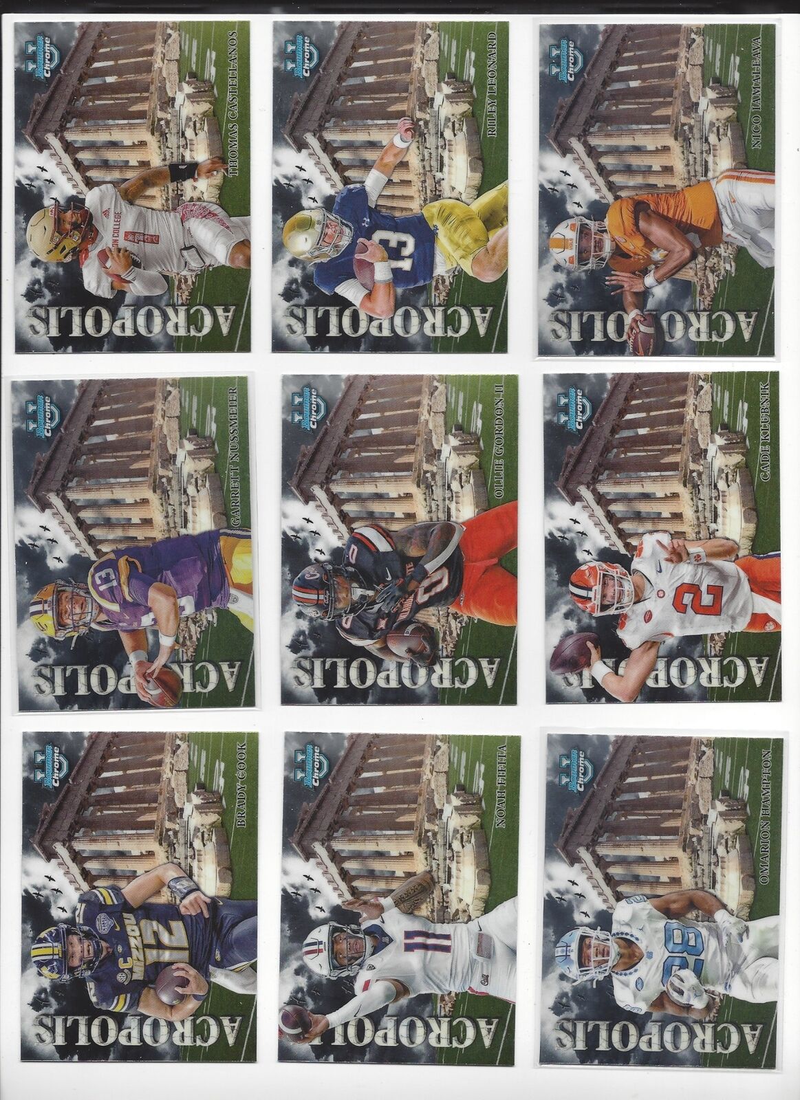 2024 BOWMAN CHROME U FOOTBALL INSERTS QUANTITY SAVE PATH RAMBLIN ICON ACROPOLIS