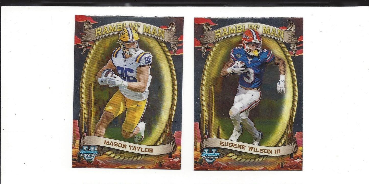 2024 BOWMAN CHROME U FOOTBALL INSERTS QUANTITY SAVE PATH RAMBLIN ICON ACROPOLIS