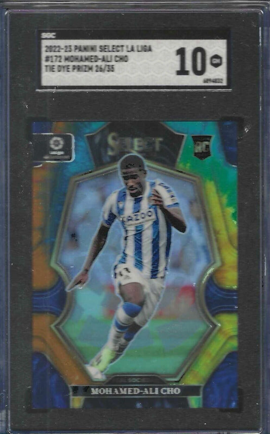 MOHAMED-ALI CHO 2022-23 PANINI SELECT LA LIGA TIE DYE PRIZM RC /35 SGC 10 GEM