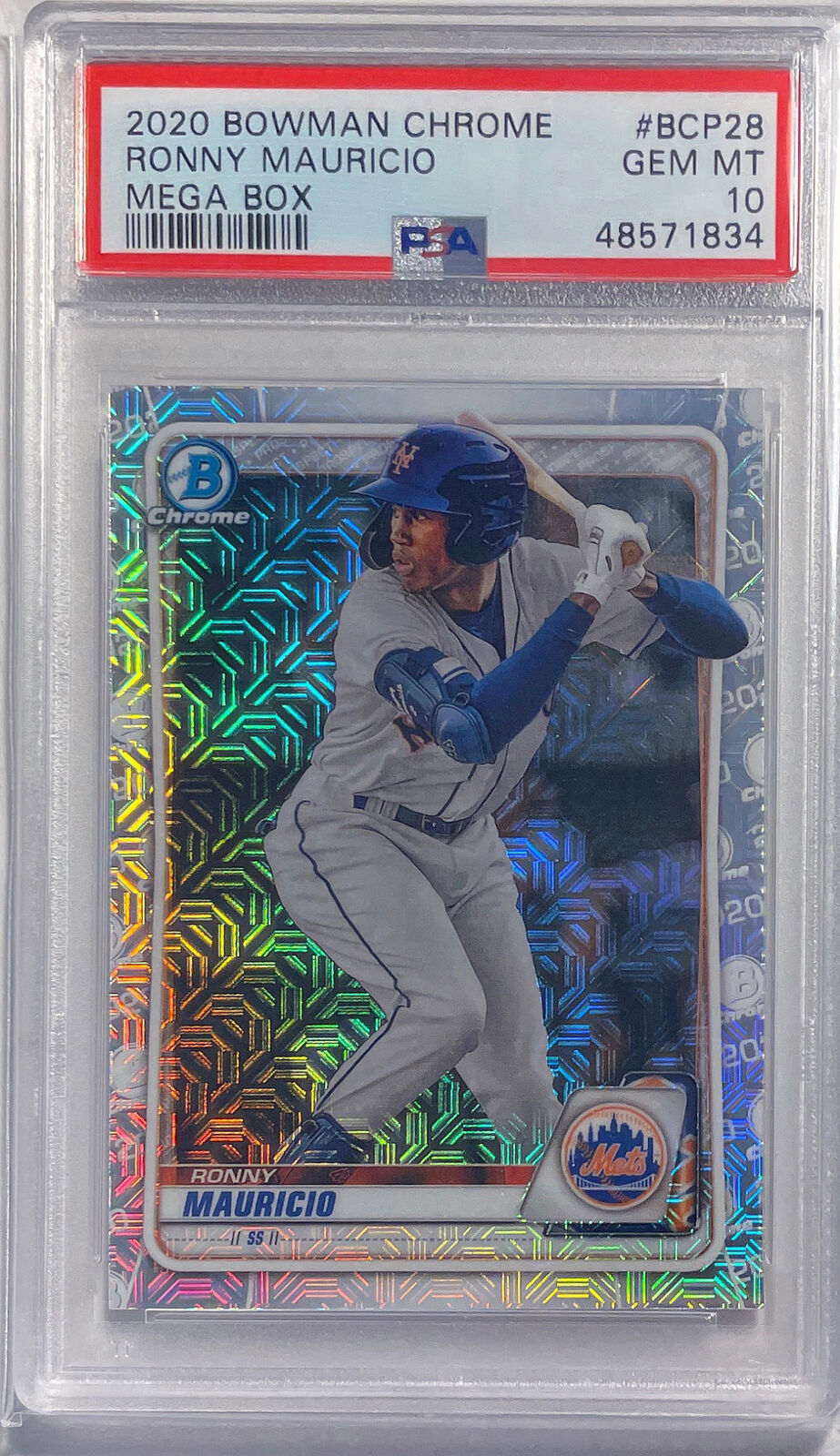 RONNY MAURICIO 2020 BOWMAN CHROME MEGA BOX PROSPECT REFRACTOR PSA 10 GEM POP 5