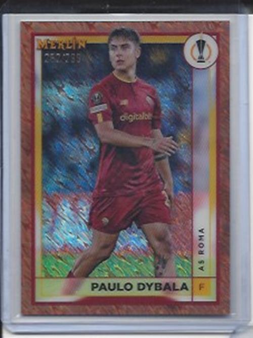 PAULO DYBALA 2022-23 TOPPS MERLIN CHROME ROSE GOLD SHIMMER REFRACTOR #D 262/299