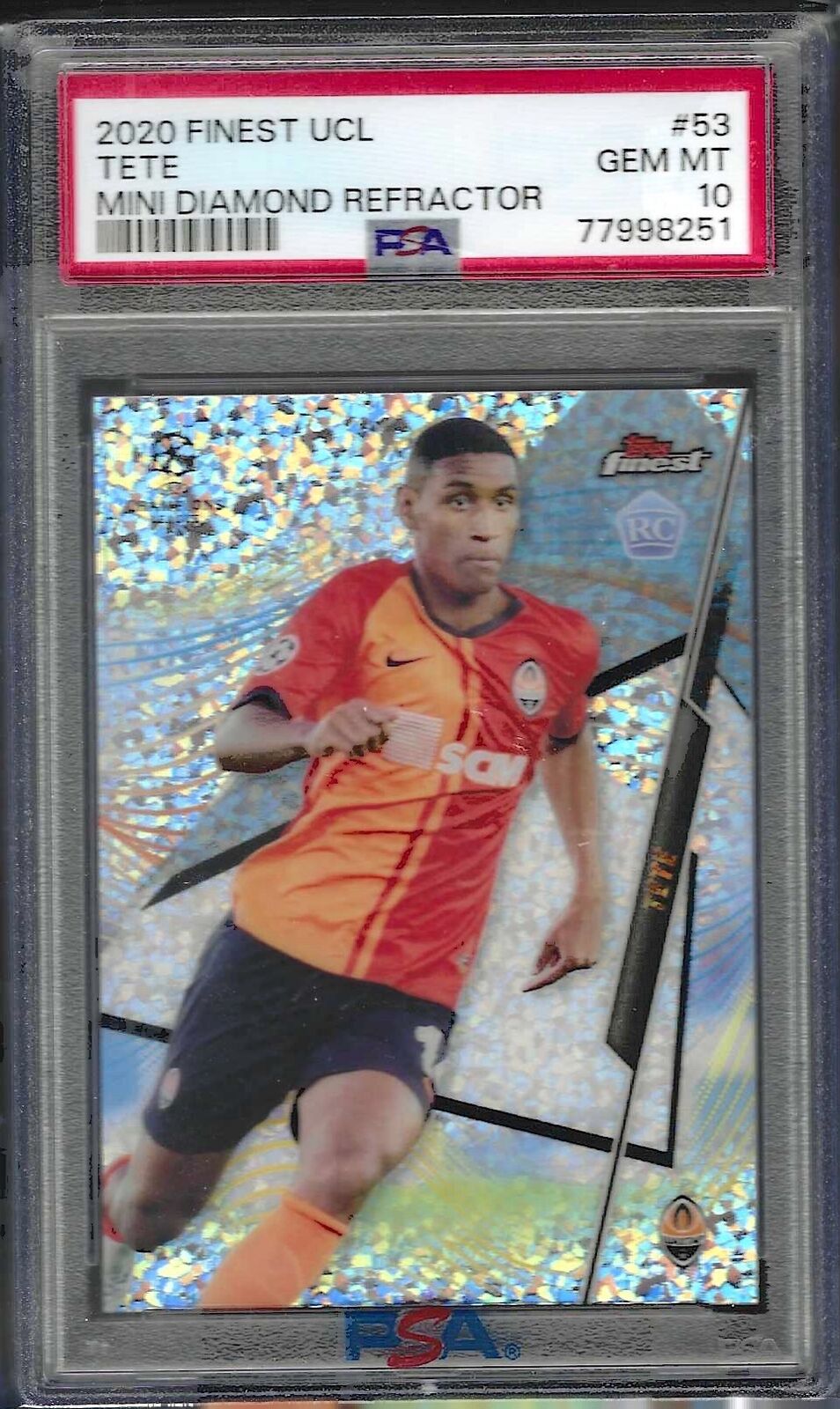 TETE 2020 TOPPS FINEST UCL MINI DIAMOND REFRACTOR RC /125 PSA 10 GEM MINT POP 1