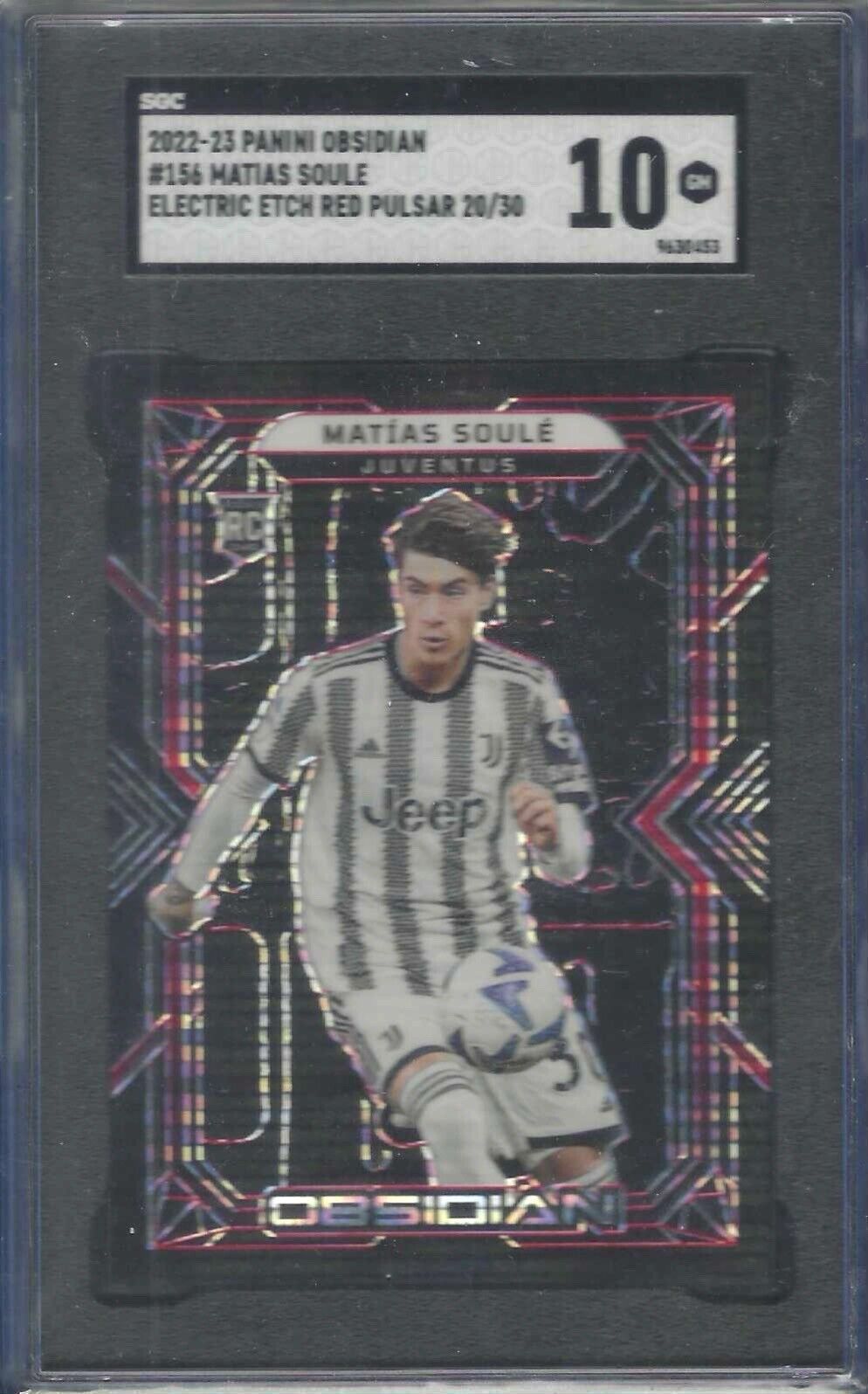 MATIAS SOULE 2022-23 PANINI OBSIDIAN ELECTRIC ETCH RED PULSAR RC /30 SGC 10 GEM