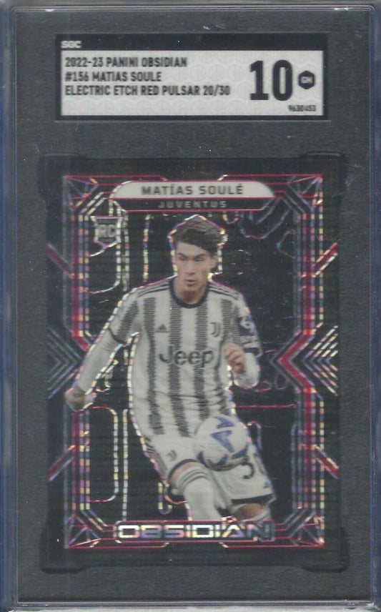 MATIAS SOULE 2022-23 PANINI OBSIDIAN ELECTRIC ETCH RED PULSAR RC /30 SGC 10 GEM