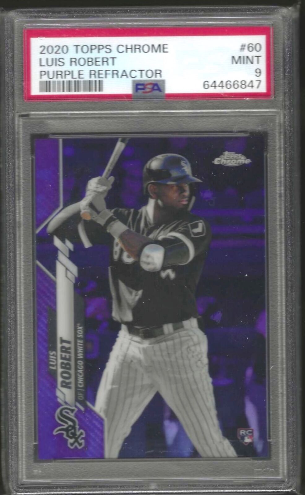 LUIS ROBERT 2020 TOPPS CHROME PURPLE REFRACTOR ROOKIE RC /299 PSA 9 MINT