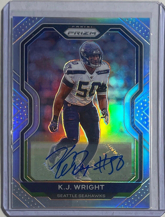 K.J. WRIGHT 2020 PANINI PRIZM AUTO SILVER PRIZM #297