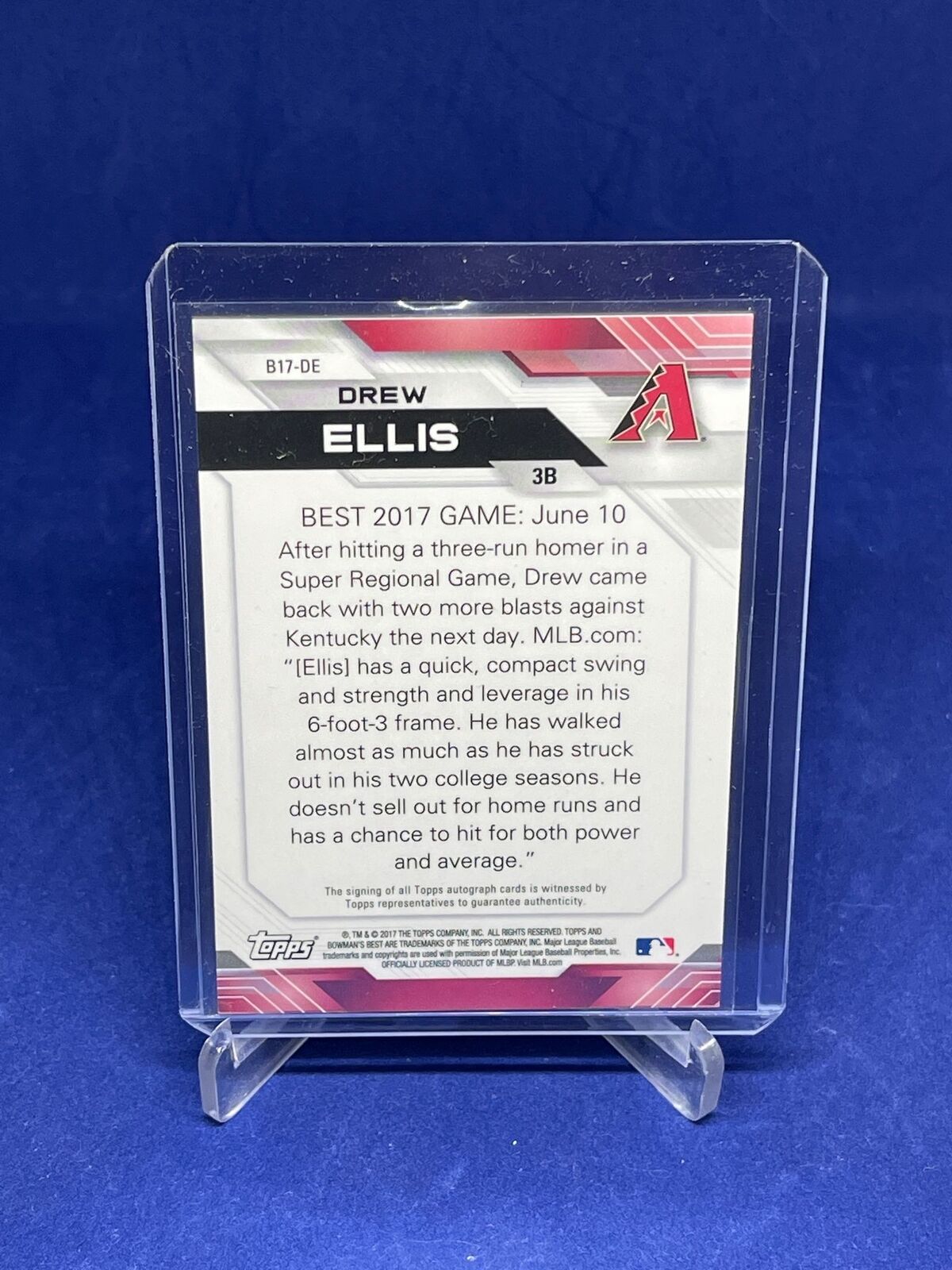 DREW ELLIS 2017 BOWMANS BEST ON CARD AUTO PROSPECT
