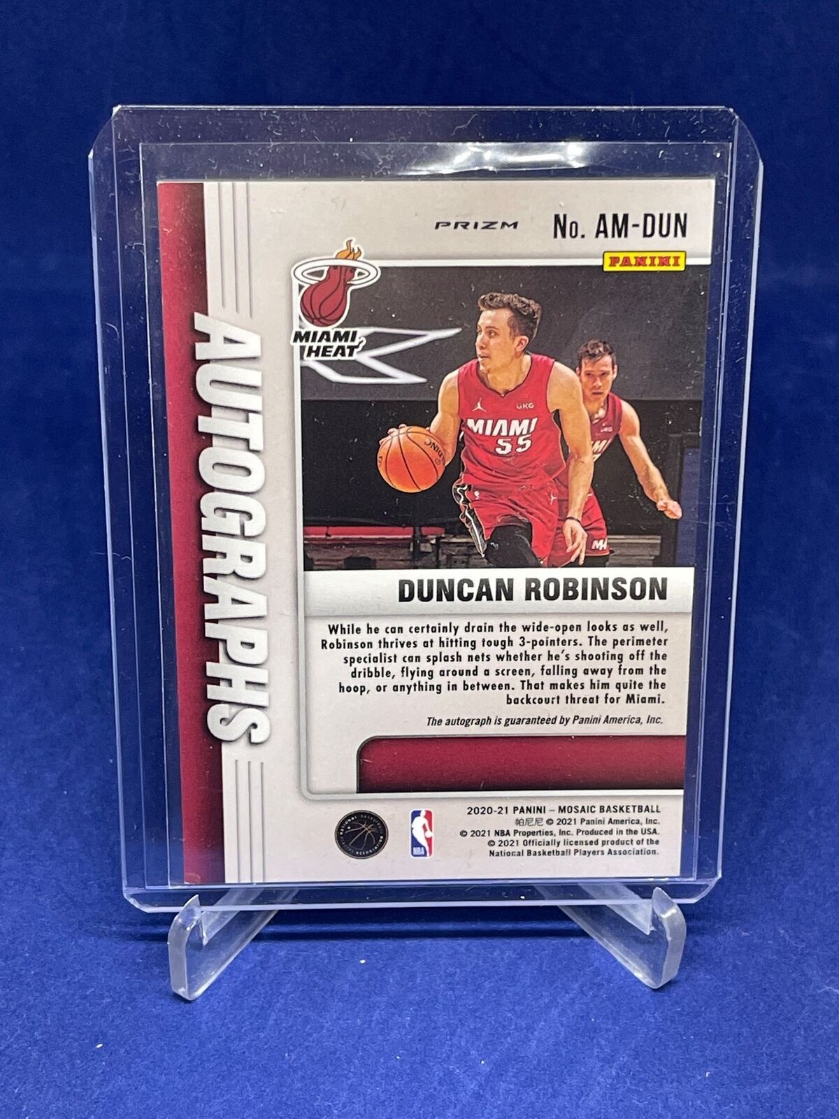 DUNCAN ROBINSON 2020-21 PANINI MOSAIC PRIZM AUTO