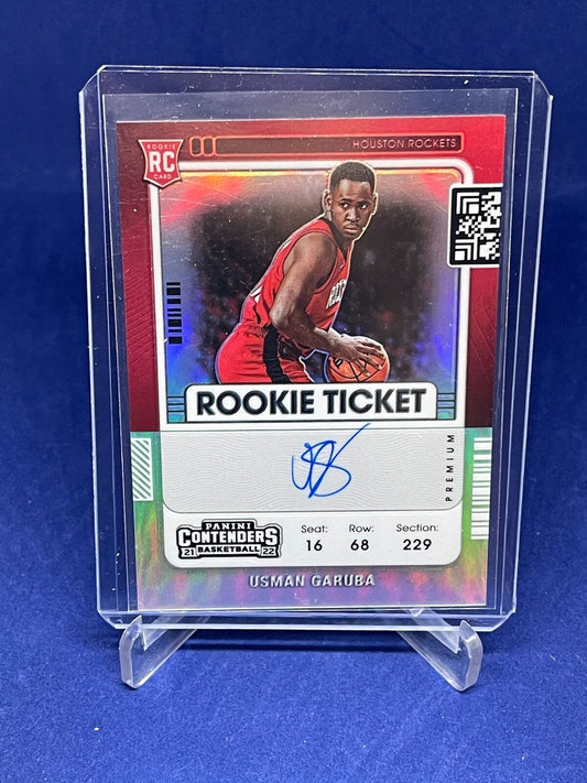 USMAN GARUBA 2021-22 CONTENDERS ROOKIE PREMIUM TICKET SILVER PRIZM AUTO RC #123
