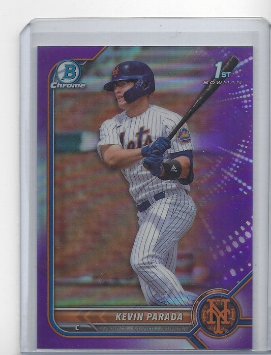 KEVIN PARADA 2022 BOWMAN DRAFT CHROME 1ST PURPLE REFRACTOR PROSPECT #D 137/250
