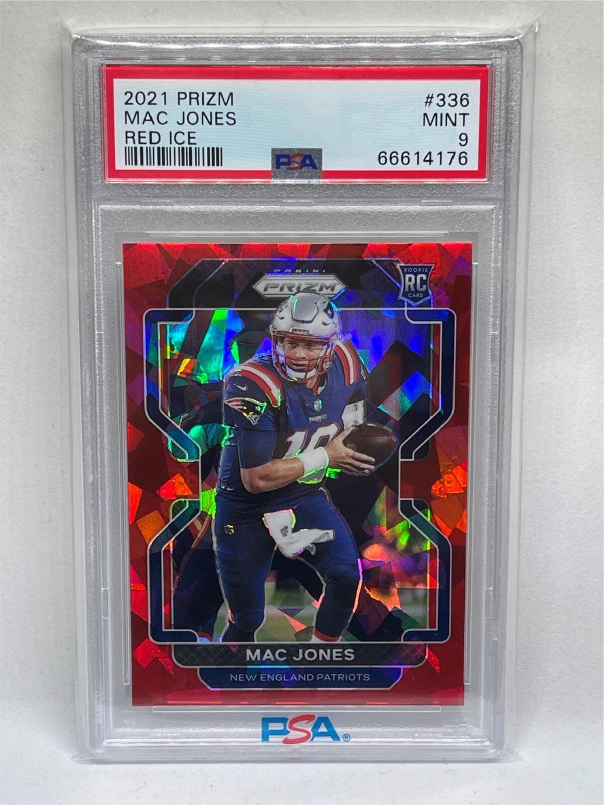 MAC JONES 2021 PANINI PRIZM RED ICE PRIZM ROOKIE RC #336 PSA 9 MINT
