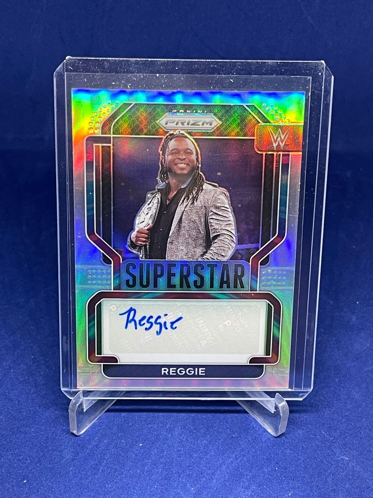 REGGIE 2022 PANINI WWE PRIZM SUPERSTAR SILVER PRIZMS AUTO