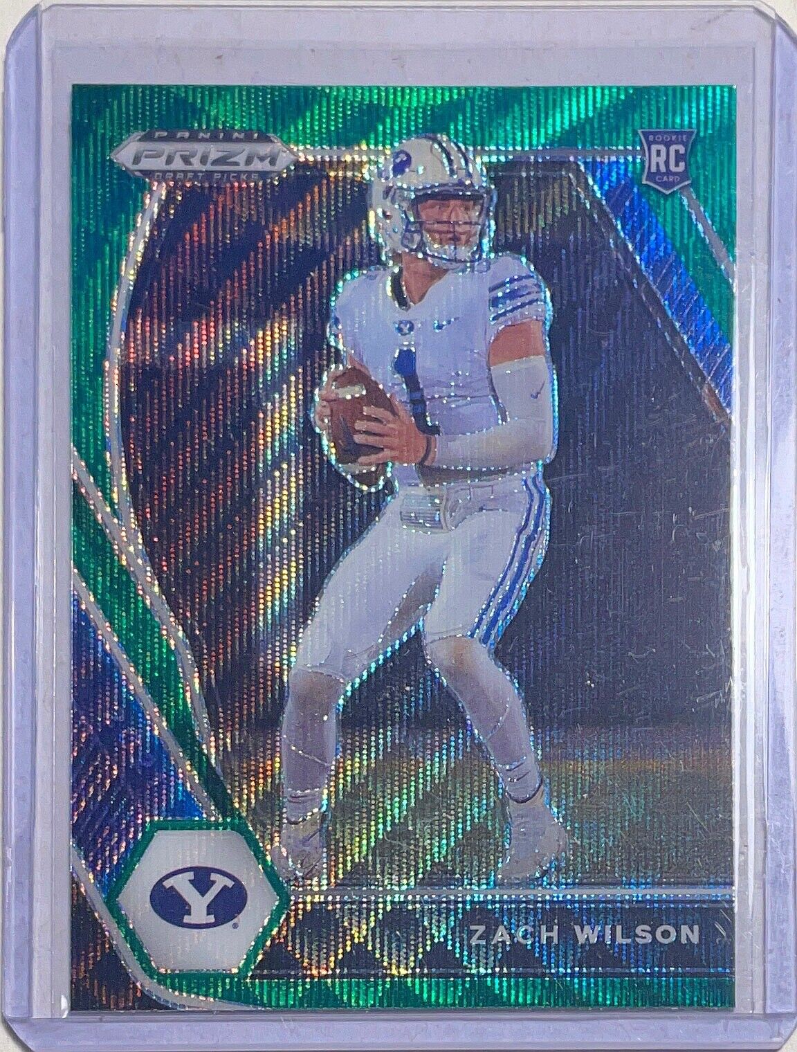 ZACH WILSON 2021 PANINI PRIZM DRAFT PICKS GREEN WAVE PRIZM ROOKIE RC #105