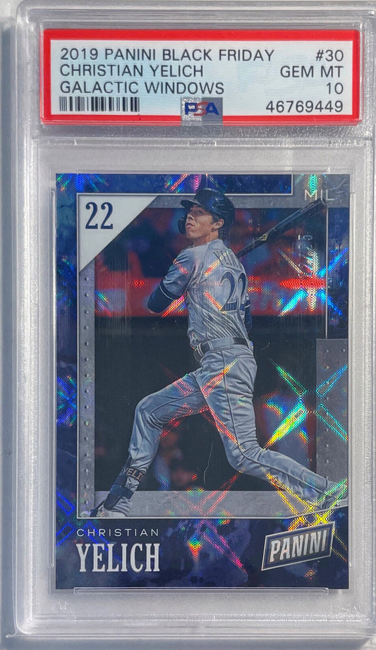 CHRISTIAN YELICH 2019 BLACK FRIDAY GALACTIC #D 12/25 PSA 10 GEM MINT POP 1/1