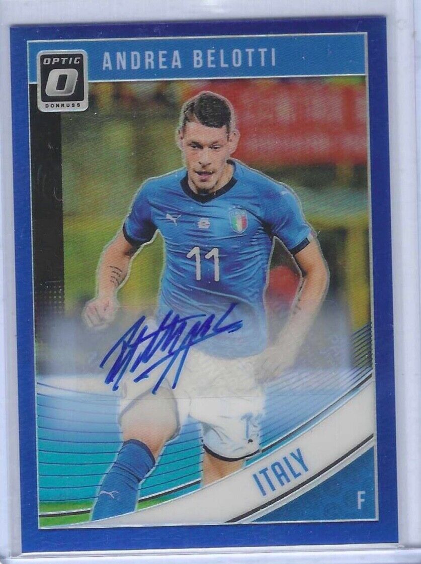 ANDREA BELOTTI 2018-19 PANINI DONRUSS OPTIC BLUE HOLO PRIZM AUTO #D 29/75