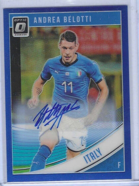 ANDREA BELOTTI 2018-19 PANINI DONRUSS OPTIC BLUE HOLO PRIZM AUTO #D 29/75