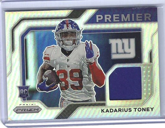 KADARIUS TONEY 2021 PANINI PRIZM SILVER PRIZM PREMIER ROOKIE JERSEY PATCH RC #12