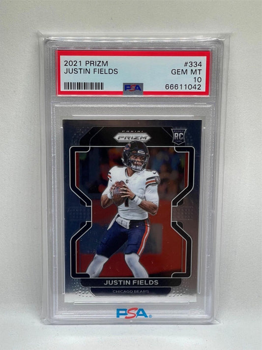 JUSTIN FIELDS 2021 PANINI PRIZM ROOKIE RC #334 PSA 10 GEM MINT