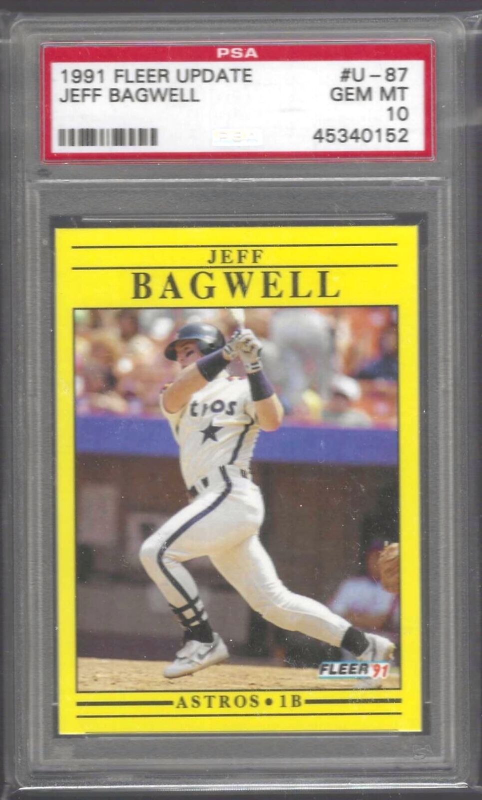 JEFF BAGWELL 1991 FLEER UPDATE RC #87 PSA 10 GEM MINT