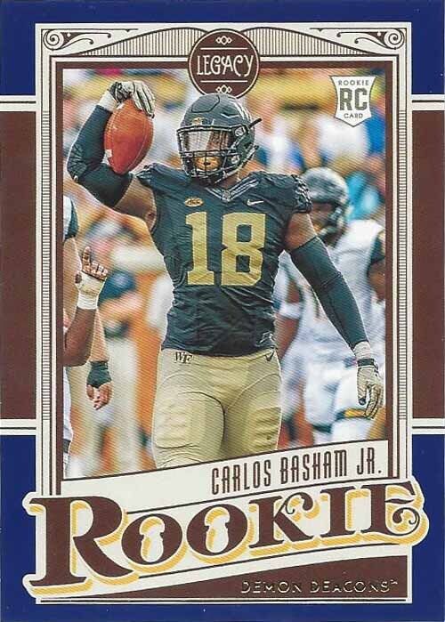 CARLOS BASHAM JR 2021 PANINI LEGACY BLUE SAPPHIRE BILLS ROOKIE RC #D 4/50