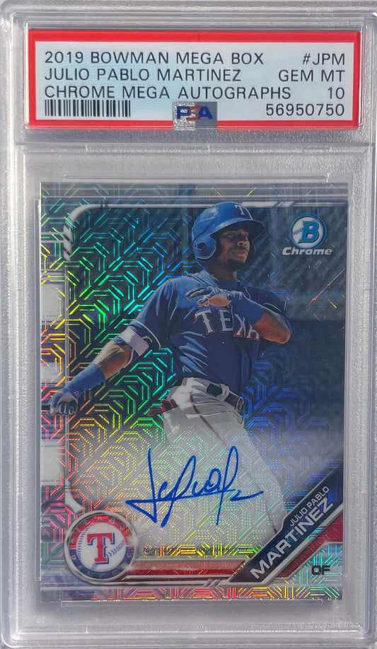 JULIO PABLO MARTINEZ 2019 CHROME MEGA BOX AUTO REFRACTOR PSA 10 GEM MINT POP 24