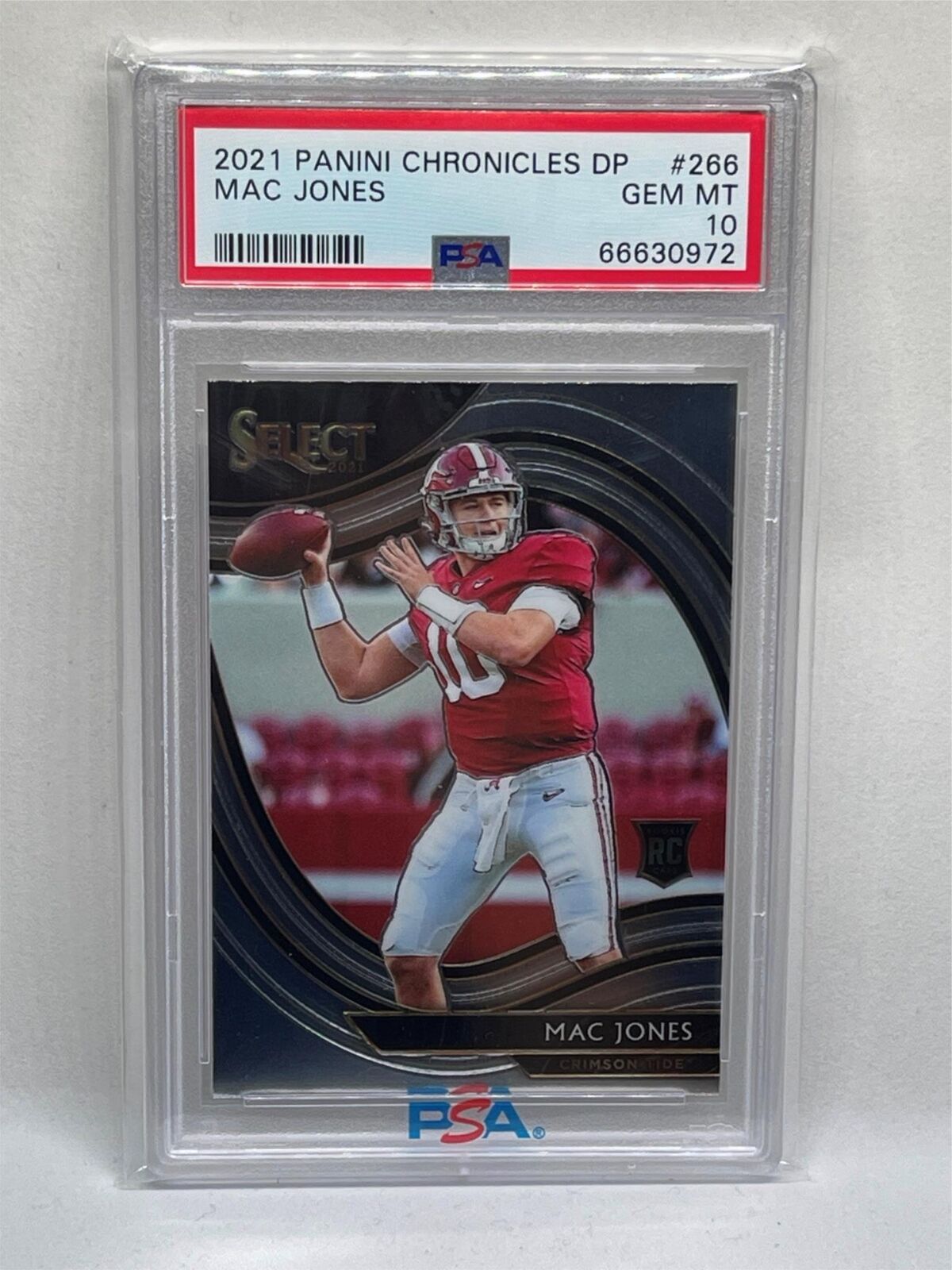 MAC JONES 2021 PANINI CHRONICLES DRAFT PICKS ROOKIE RC #266 PSA 10 GEM MINT