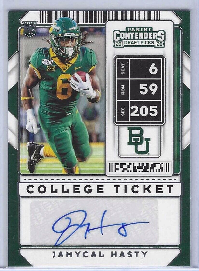 JAMYCAL HASTY 2020 CONTENDERS DRAFT PICKS COLLEGE TICKET AUTO RC #245