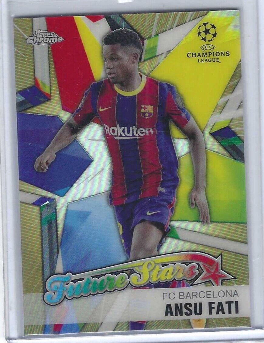 ANSU FATI 2020-21 TOPPS CHROME UEFA FUTURE STARS GOLD REFRACTOR #D 27/50