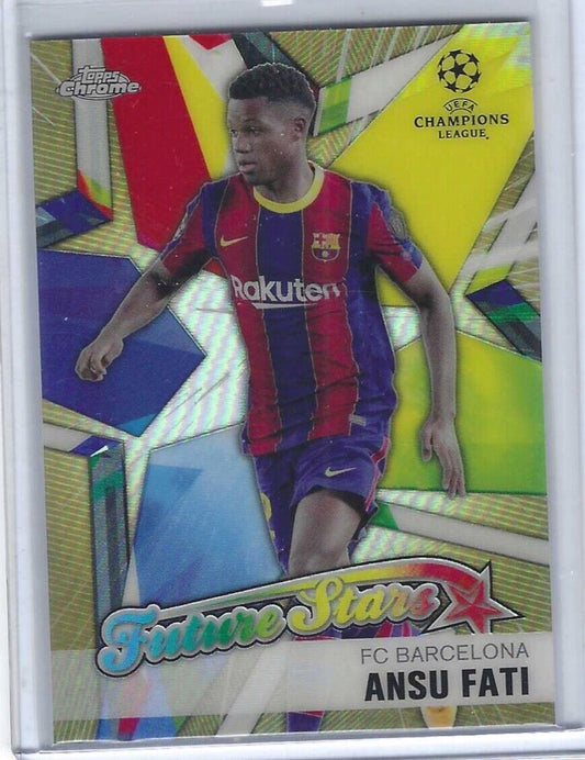 ANSU FATI 2020-21 TOPPS CHROME UEFA FUTURE STARS GOLD REFRACTOR #D 27/50