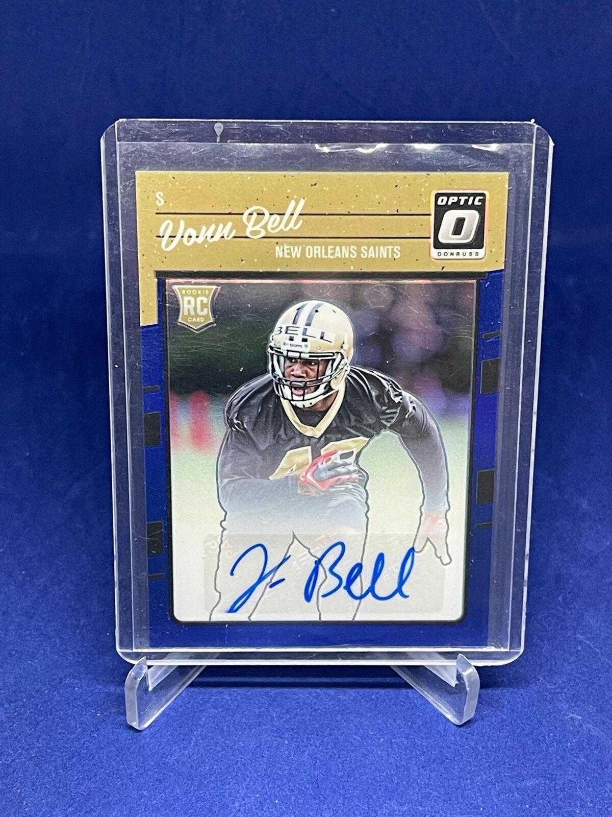 VONN BELL 2016 PANINI DONRUSS OPTIC BLUE HOLO PRIZM AUTO ROOKIE RC #D 44/75