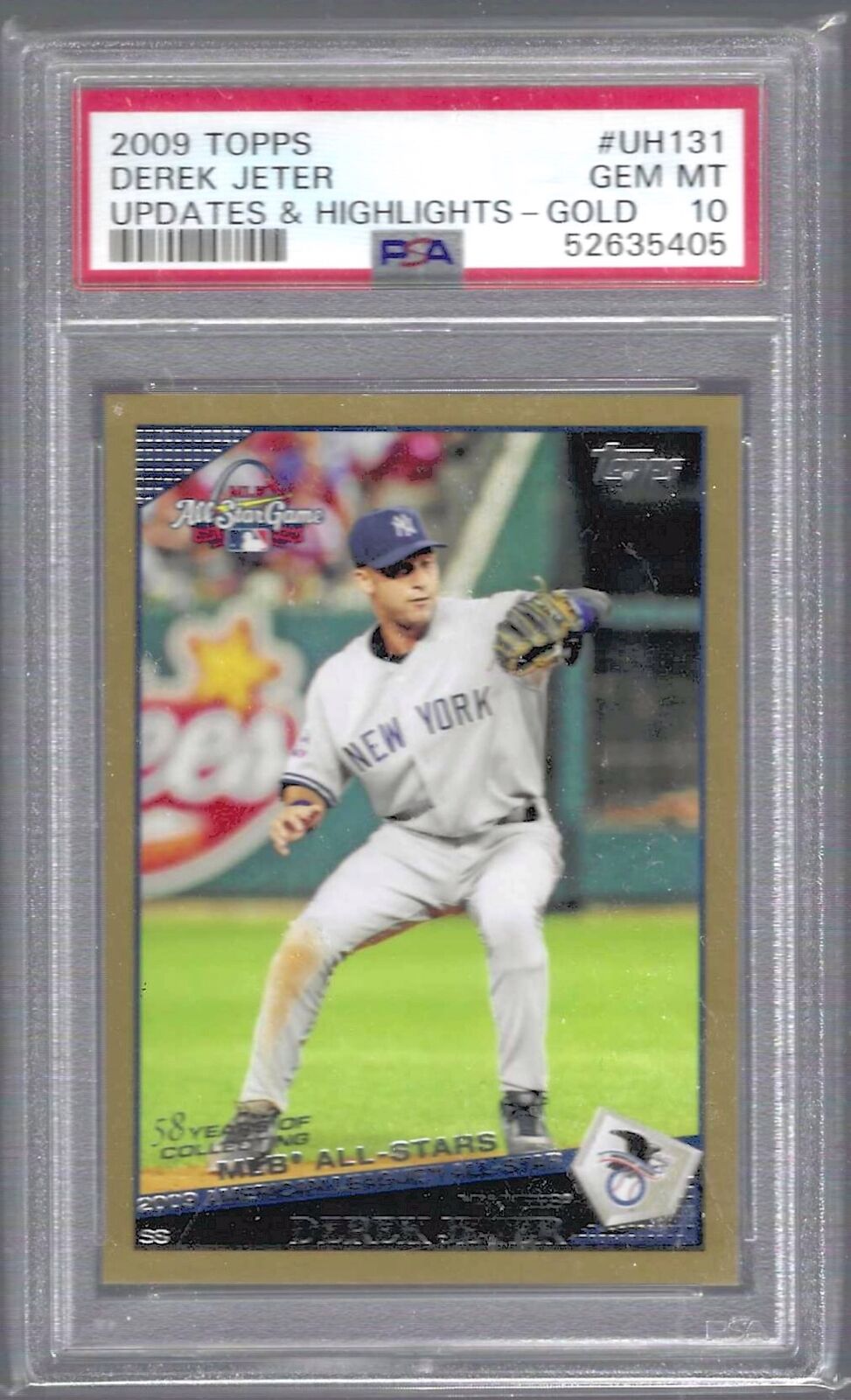 DEREK JETER 2009 TOPPS UPDATES & HIGHLIGHTS GOLD /2009 PSA 10 GEM MINT POP 8