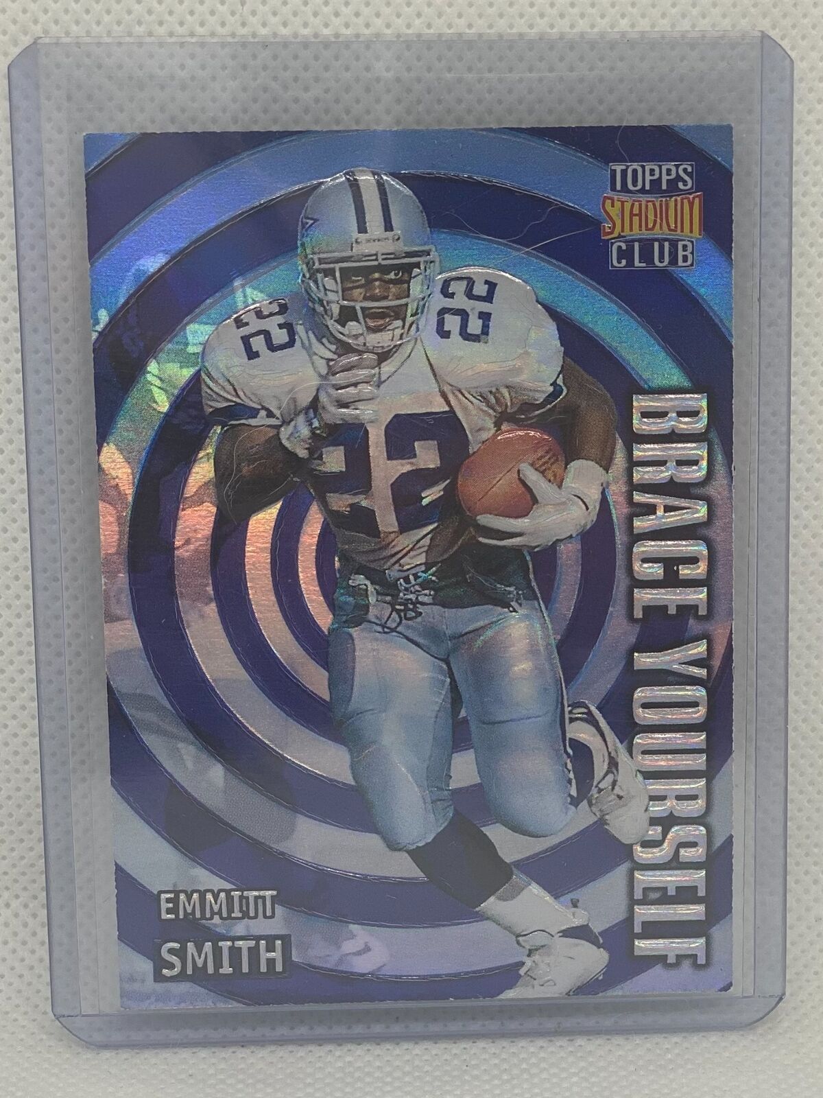 EMMITT SMITH 1996 TOPPS STADIUM CLUB MEMBERS ONLY BRACE YOURSELF EMBOSSED #BY5