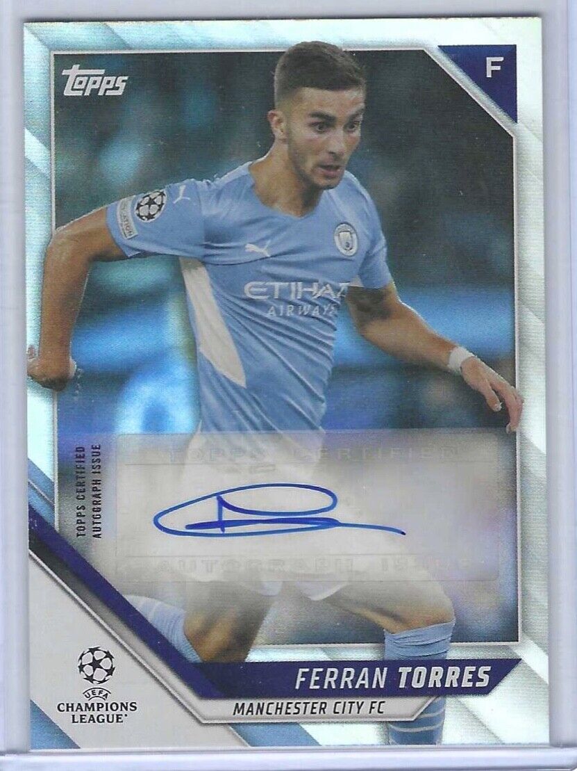 FERRAN TORRES 2021-22 TOPPS UEFA SILVER FOIL AUTO #BA-FT