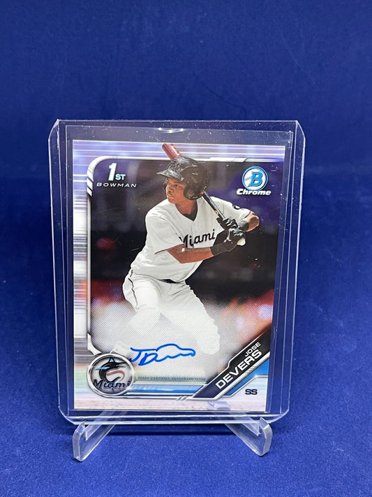 JOSE DEVERS 2019 BOWMAN CHROME 1ST BOWMAN ON CARD AUTO PROSPECT
