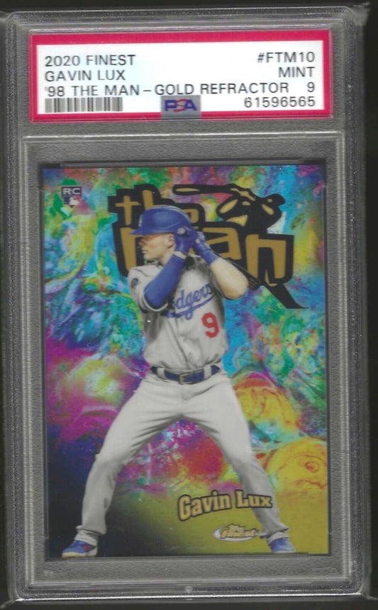 GAVIN LUX 2020 TOPPS FINEST '98 THE MAN GOLD REFRACTOR RC /50 PSA 9 MINT POP 6