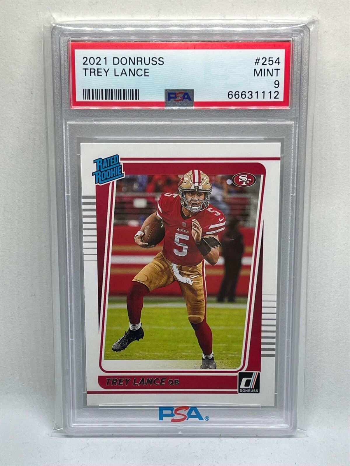 TREY LANCE 2021 PANINI DONRUSS RATED ROOKIE RC #254 PSA 9 MINT