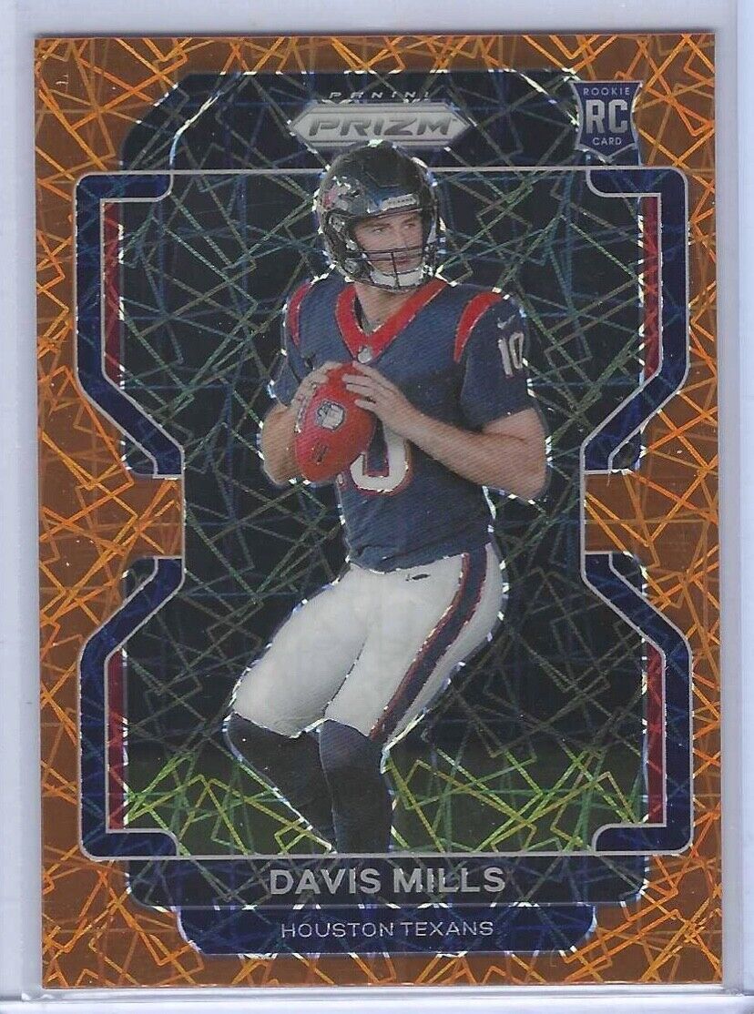 DAVIS MILLS 2021 PANINI PRIZM ORANGE LAZER PRIZM ROOKIE RC #352