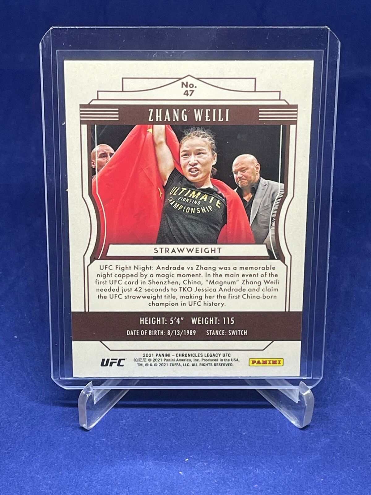 ZHANG WEILI 2021 PANINI CHRONICLES LEGACY BLUE #D 59/99