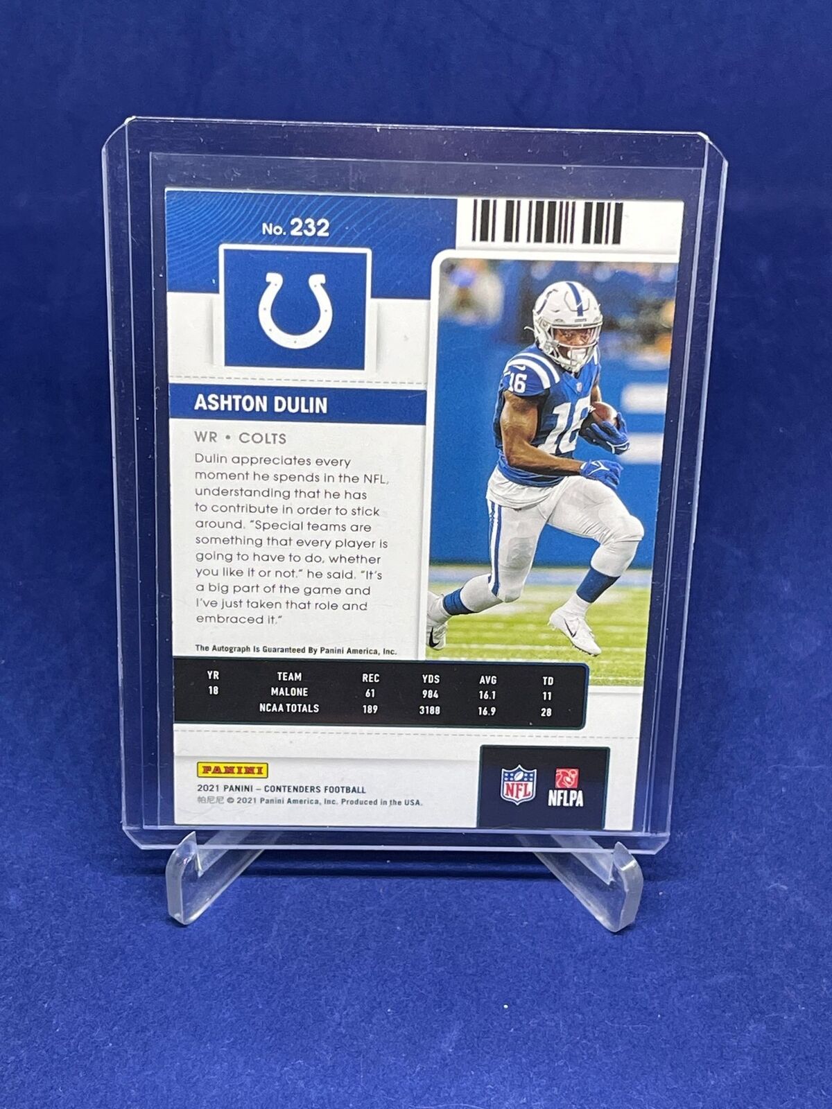 ASHTON DULIN 2021 PANINI CONTENDERS ROOKIE TICKET AUTO RC #232
